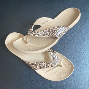 Leopard print Croc sandals